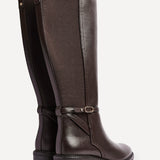 Power Brown Faux Leather Riding Boots
