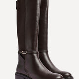 Power Brown Faux Leather Riding Boots