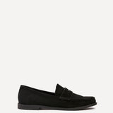 Precise Black Faux Suede Loafers
