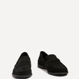 Precise Black Faux Suede Loafers