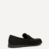 Precise Black Faux Suede Loafers