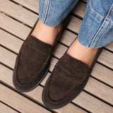 Precise Brown Faux Suede Loafers