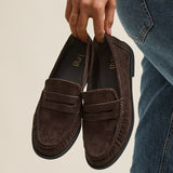 Precise Brown Faux Suede Loafers