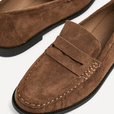 Precise Tan Faux Suede Loafers