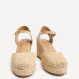 Present Beige Closed Toe Wedges
