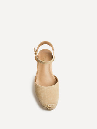 Present Beige Closed Toe Wedges