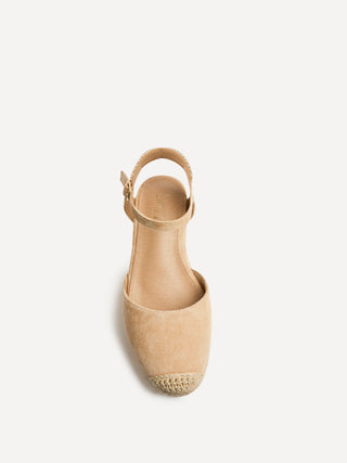 Present Beige Closed Toe Wedges