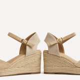 Present Beige Closed Toe Wedges
