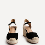 Present Black Closed Toe Wedges