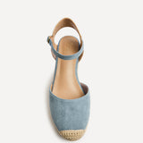 Present Blue Closed Toe Wedges