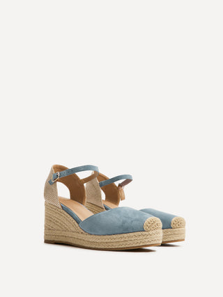 Present Blue Closed Toe Wedges