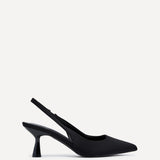 Presley Black Lycra Court Heels