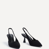 Presley Black Lycra Court Heels