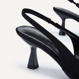 Presley Black Lycra Court Heels