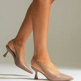 Presley Mocha Faux Leather Court Heels