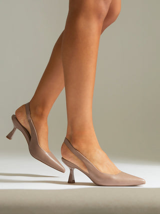 Presley Mocha Faux Leather Court Heels