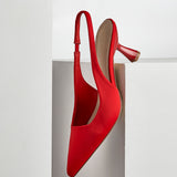 Presley Red Lycra Court Heels