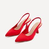 Presley Red Lycra Court Heels