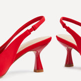 Presley Red Lycra Court Heels