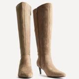Prime Beige Stiletto High Leg Boots