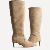 Prime Beige Stiletto High Leg Boots