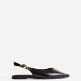 Profile Brown Faux Leather Ballet Flats