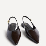 Profile Brown Faux Leather Ballet Flats