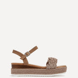Puglia Mocha Plaited Flatform Sandals