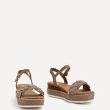 Puglia Mocha Plaited Flatform Sandals