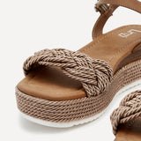Puglia Mocha Plaited Flatform Sandals