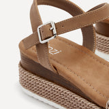 Puglia Mocha Plaited Flatform Sandals