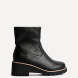 Pulse Wide Fit Black Wedged Ankle Boots
