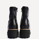 Pulse Wide Fit Black Wedged Ankle Boots