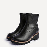 Pulse Wide Fit Black Wedged Ankle Boots