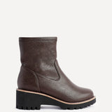 Pulse Wide Fit Brown Wedged Ankle Boots