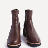 Pulse Wide Fit Brown Wedged Ankle Boots