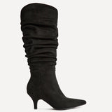 Purpose Black Kitten Heel High Leg Boots