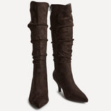 Purpose Brown Kitten Heel High Leg Boots