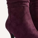 Purpose Burgundy Kitten Heel High Leg Boots