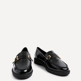 Portland Black Faux Leather Loafers