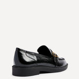 Portland Black Faux Leather Loafers