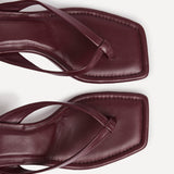 Potential Burgundy Toe Post Kitten Heels