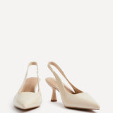 Presley Beige Faux Leaather Court Heels