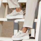 Quest White Tweed Trainers
