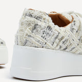 Quest White Tweed Trainers