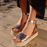Radiance Rose Gold Flatform Sandals