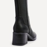 Reason Black Block Heel Long Boots