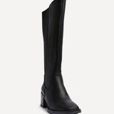 Reason Black Block Heel Long Boots