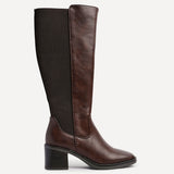 Reason Brown Block Heel Long Boots