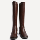 Reason Brown Block Heel Long Boots